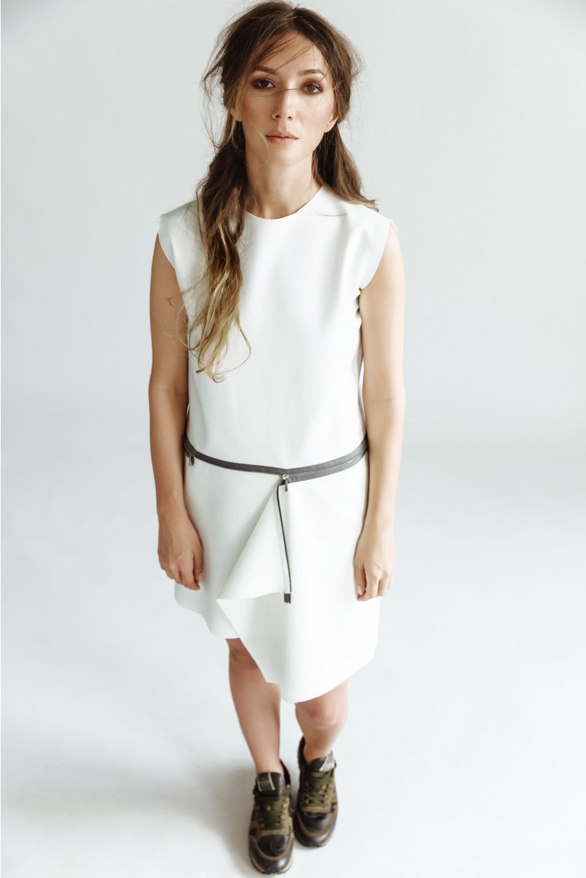 minimalist white gown