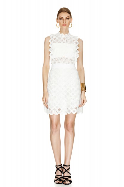 White Crocheted Lace Mini Dress - PNK Casual