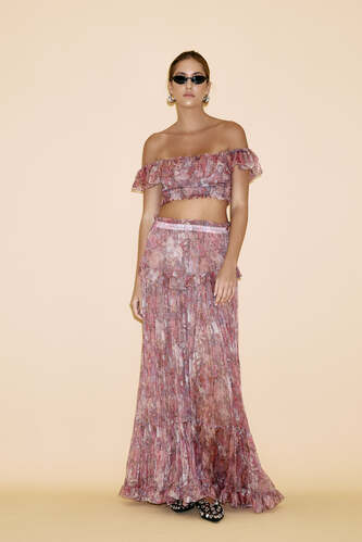 Printed Floral Silk Maxi Skirt - SS24 - PNK Casual