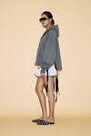 Cotton Dark Grey Cutout Hoodie