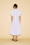 White Embroidery Cotton Midi Dress - SS24