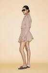 Beige Ruffled Linen Mini Dress - SS24