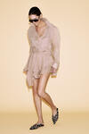 Beige Ruffled Linen Mini Dress - SS24