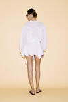 White Linen Shirt With Ruffled Detail - SS24