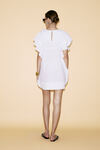 White Oversized Mini Dress With Ruffles - SS24