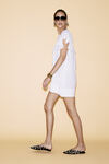 White Oversized Mini Dress With Ruffles - SS24