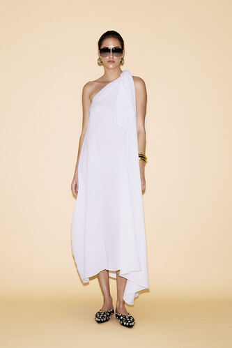 One Shoulder White Midi Dress - SS24 - PNK Casual