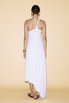 One Shoulder White Rib Midi Dress