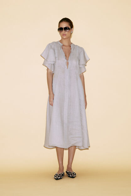 Grey Linen Midi Dress - SS24