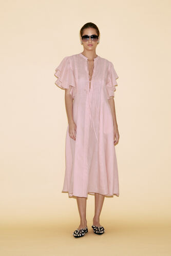 Rose Linen Midi Dress - PNK Casual