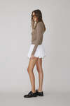 Balloon White Linen Mini Skirt