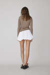 Balloon White Linen Mini Skirt