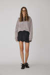 Balloon Black Linen Mini Skirt