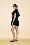 Balloon Black Cotton Mini Dress