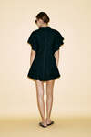 Balloon Black Cotton Mini Dress