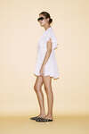 Balloon White Cotton Mini Dress