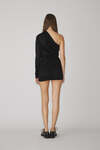 Wrap-Effect Black Mini Dress