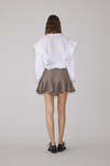 Brown Linen Mini Skirt