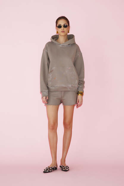 Grey Handmade Painted Oversized Sweatshirt