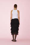 Black Lace Midi Skirt With Ruffles - PRESPRING25