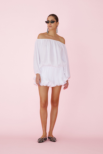 White Blouse With Bare Shoulders - PRESPRING25 - PNK Casual