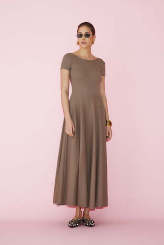 Brown Maxi Dress - PRESPRING25 - PNK Casual