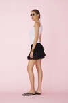 Black Lace Shorts With Ruffles - SS25